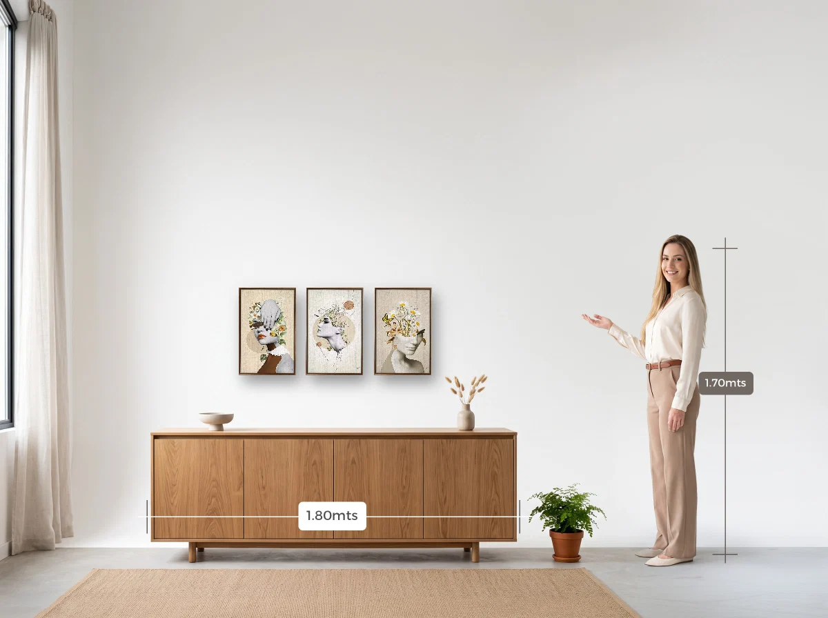 Trio 30×45 · Flutuante · tabaco · Sala · buffet de 1,80 m