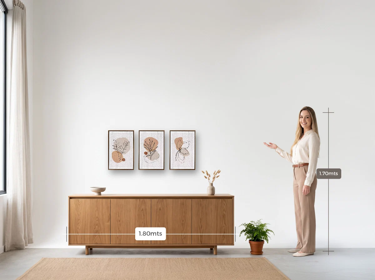 Trio 30×45 · Flutuante · tabaco · Sala · buffet de 1,80 m