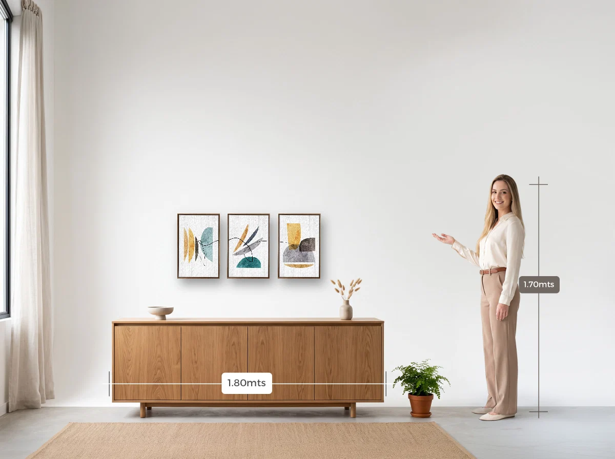 Trio 30×45 · Flutuante · tabaco · Sala · buffet de 1,80 m