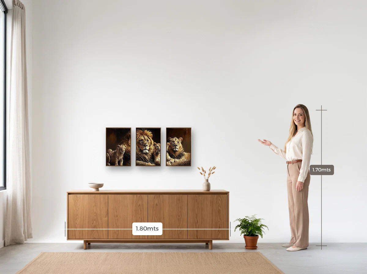 Trio 30×45 · Flutuante · tabaco · Sala · buffet de 1,80 m