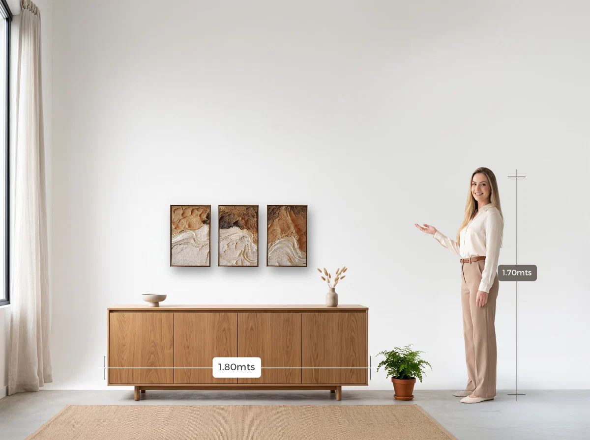 Trio 30×45 · Flutuante · tabaco · Sala · buffet de 1,80 m
