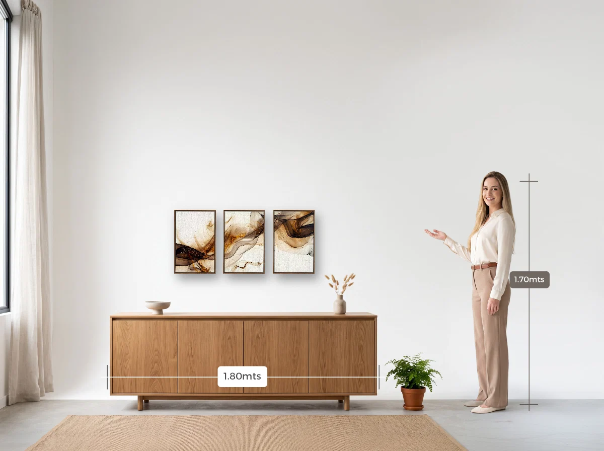 Trio 30×45 · Flutuante · tabaco · Sala · buffet de 1,80 m
