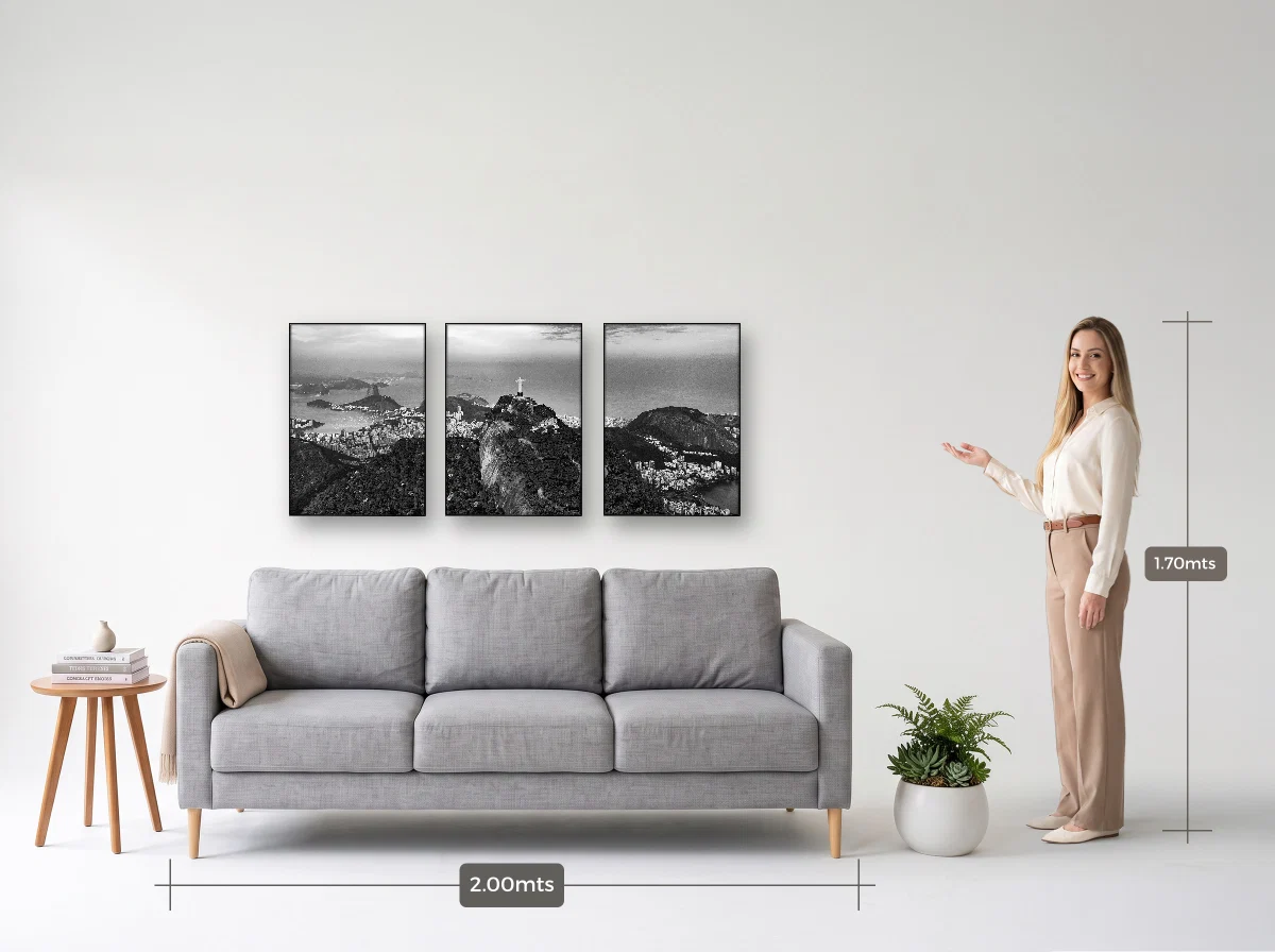 Trio 50×70 · Filete · preta · Sala · sofá de 2,00 m