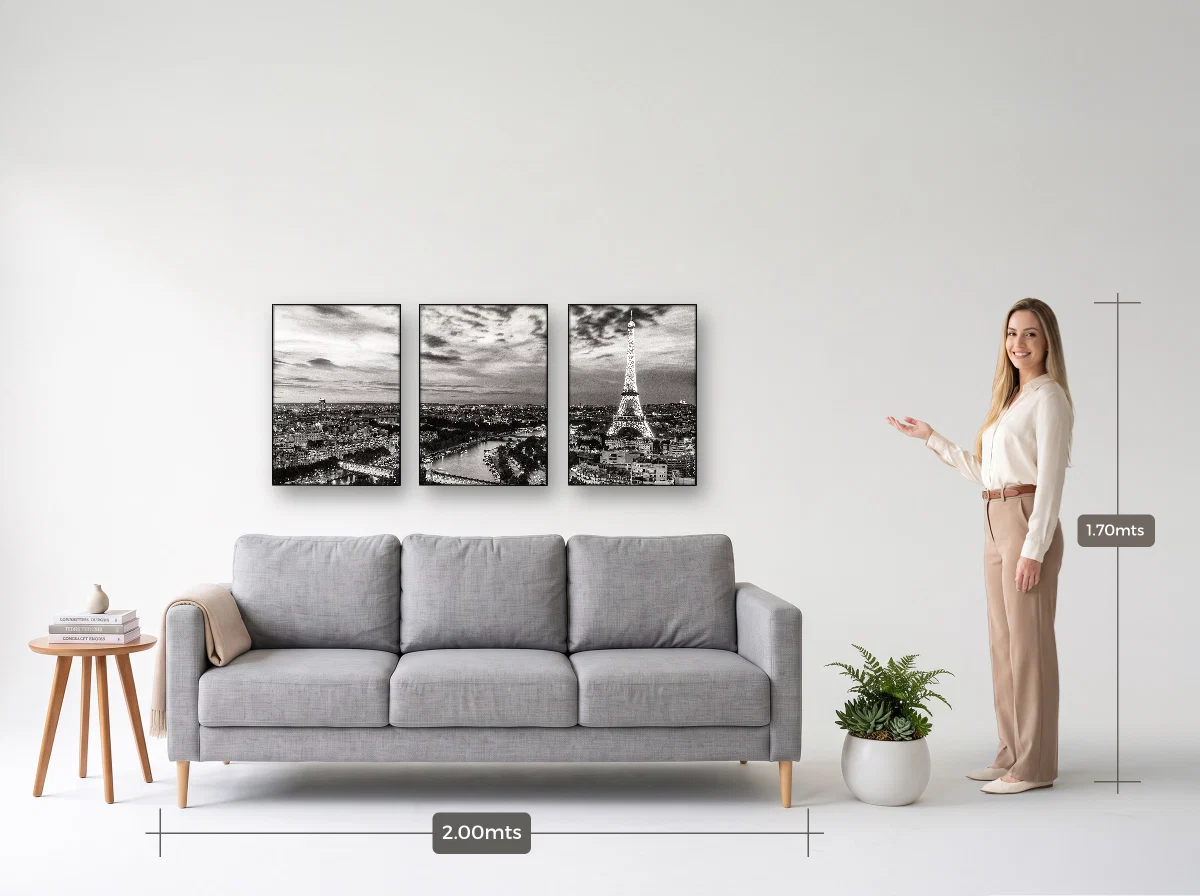 Trio 50×70 · Filete · preta · Sala · sofá de 2,00 m