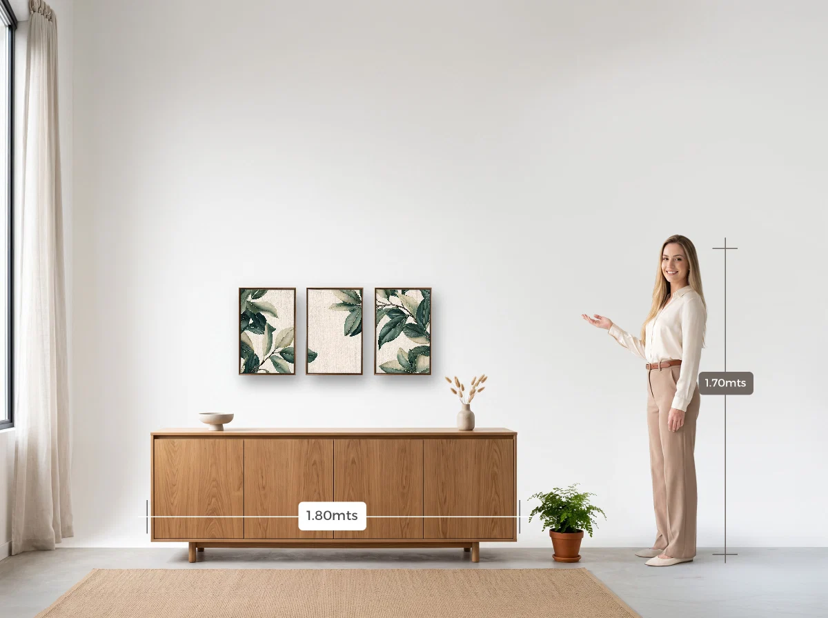 Trio 30×45 · Flutuante · tabaco · Sala · buffet de 1,80 m